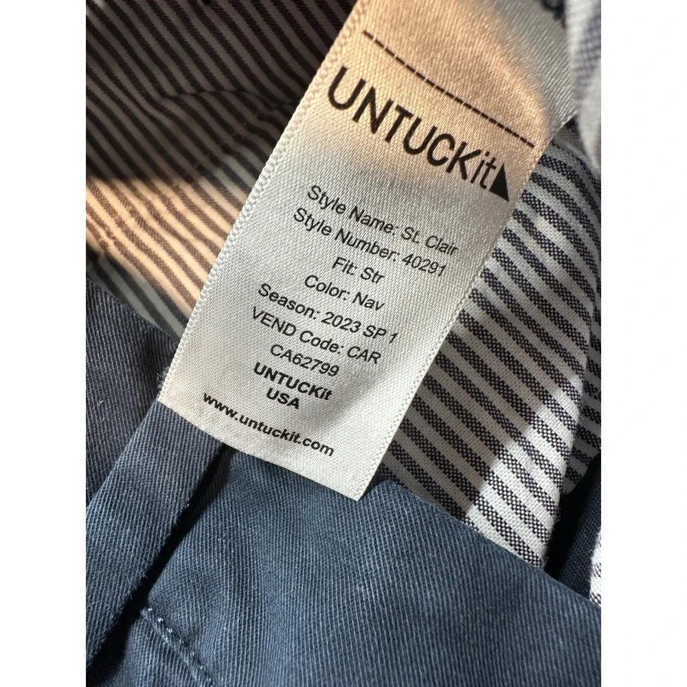 UNTUCKit St. Clair Chino Pants Mens 34x32 Navy Straight Fit 40291 Golf Prep - Picture 5 of 8